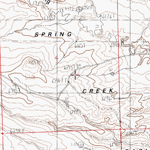 Topographic Map of Spring Creek Basin, WY