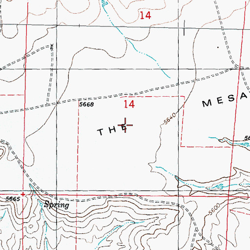 Topographic Map of The Mesa, WY