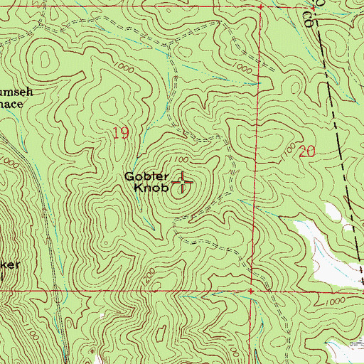 Topographic Map of Gobler Knob, AL