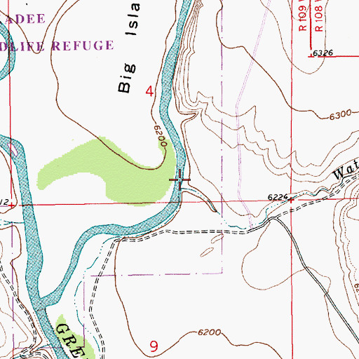 Topographic Map of Water Gap Wash, WY