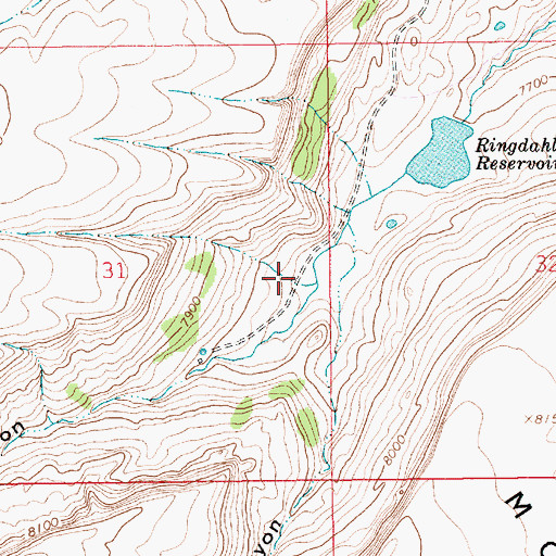 Topographic Map of West Canyon, WY