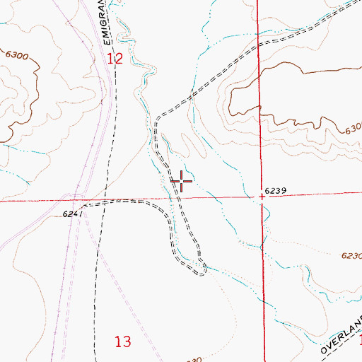 Topographic Map of Sevenmile Gulch, WY