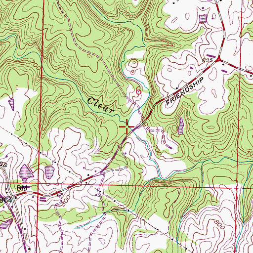 Topographic Map of Godsey Creek, AL