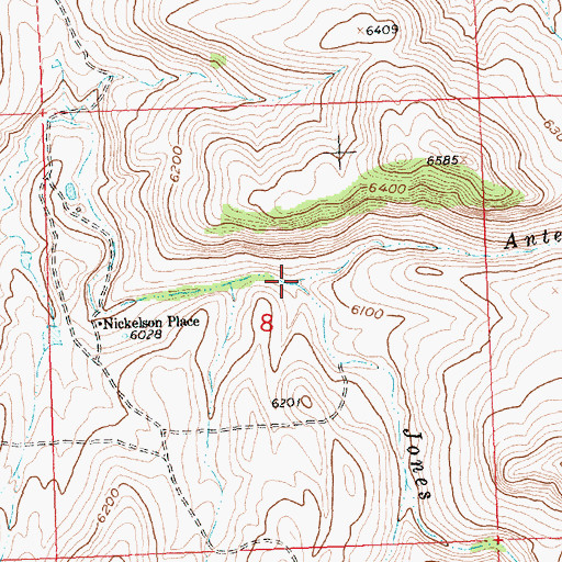 Topographic Map of Antelope Creek, WY