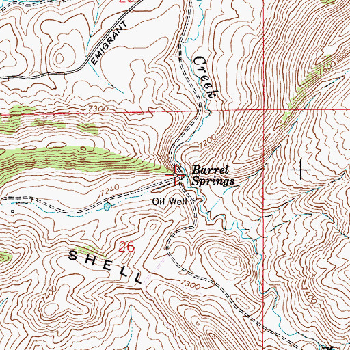 Topographic Map of Aspen Creek, WY