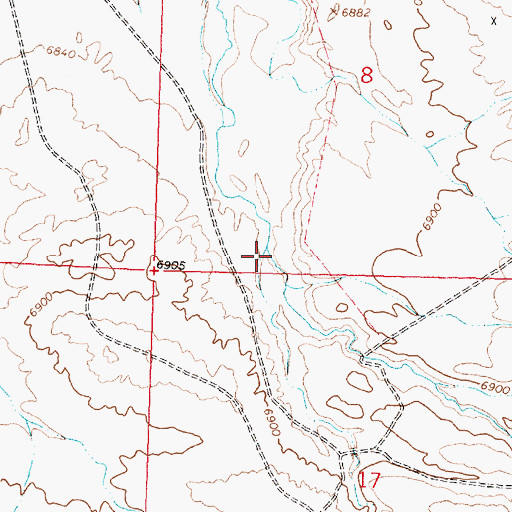 Topographic Map of Bare Ring Slough, WY
