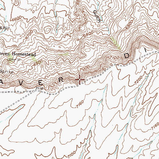 Topographic Map of Beaver Rim, WY