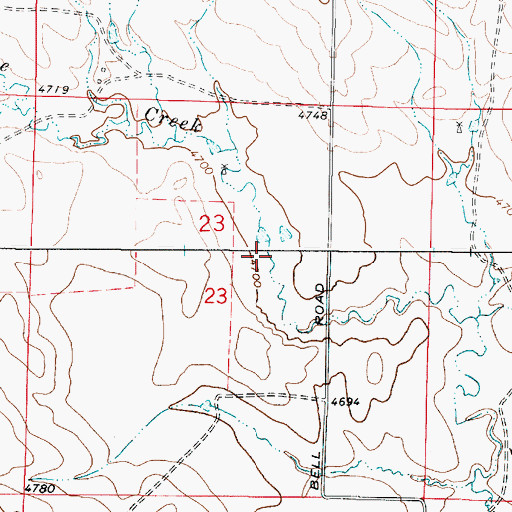Topographic Map of Bluegate Creek, WY