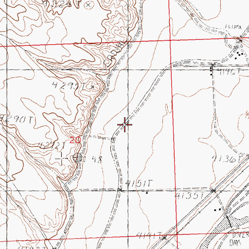 Topographic Map of Bluff Ditch, WY