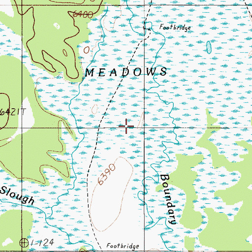 Topographic Map of Boundary Creek Trail, WY
