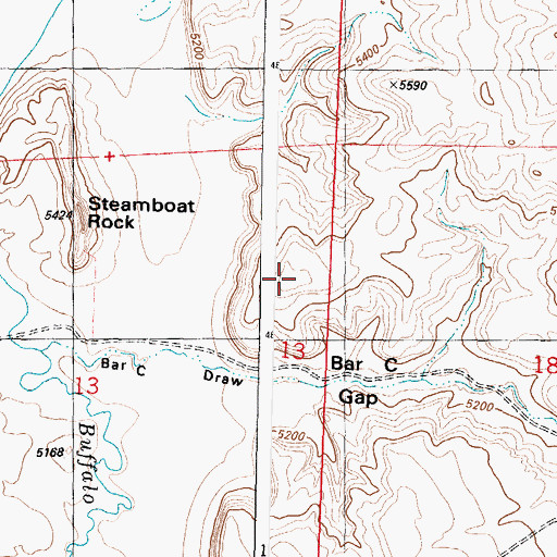 Topographic Map of Buffalo Creek, WY
