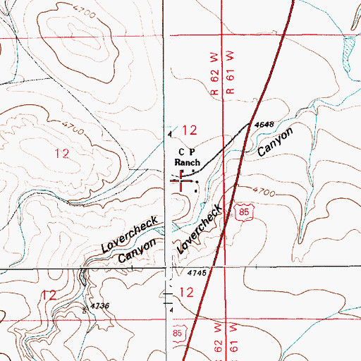 Topographic Map of C P Ranch, WY
