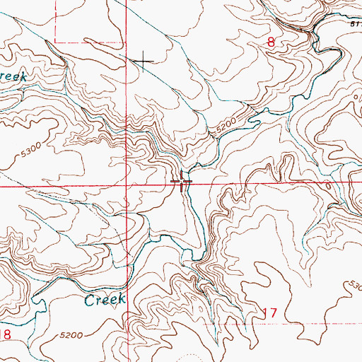 Topographic Map of Cattail Creek, WY