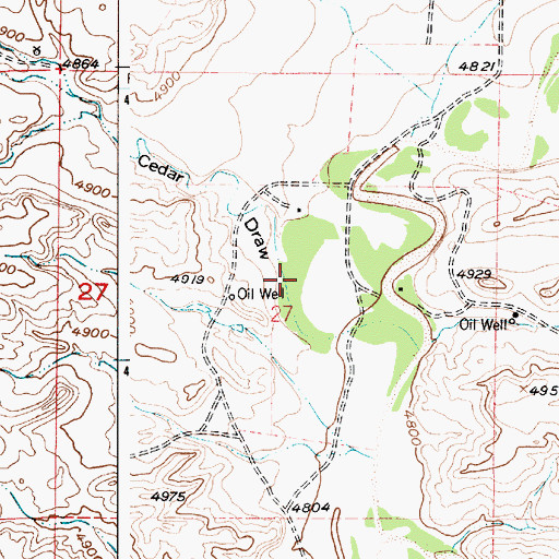 Topographic Map of Cedar Draw, WY