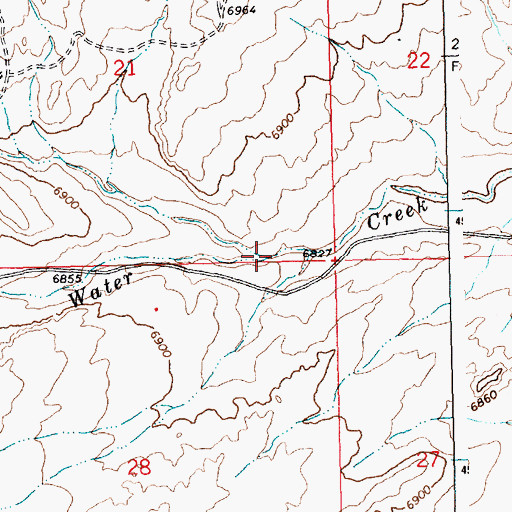 Topographic Map of Circle Creek, WY