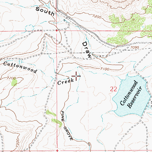 Topographic Map of Cottonwood Creek, WY
