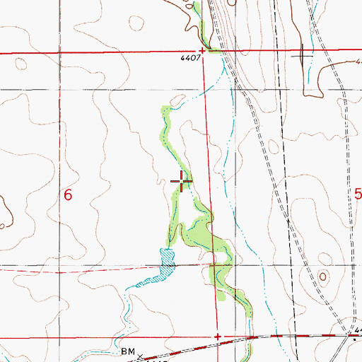 Topographic Map of Cottonwood Creek, WY