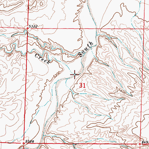 Topographic Map of Cottonwood Creek, WY