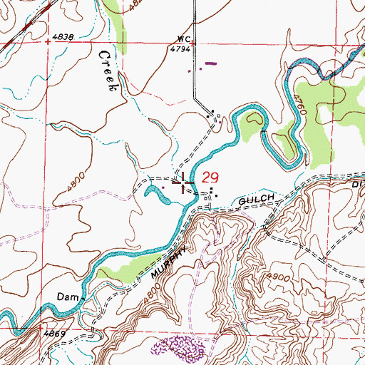 Topographic Map of Cottonwood Creek, WY
