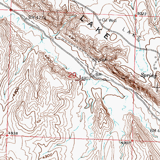 Topographic Map of Cottonwood Creek, WY