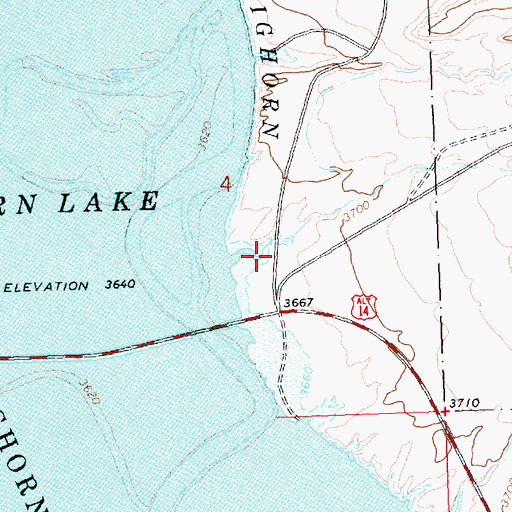 Topographic Map of Cottonwood Creek, WY