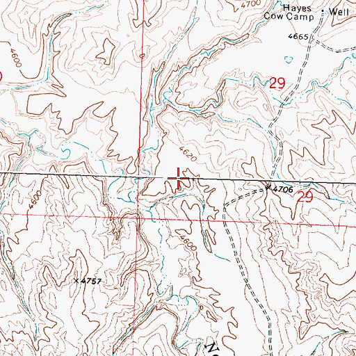 Topographic Map of Cottonwood Draw, WY