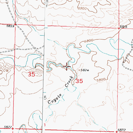 Topographic Map of Coyote Creek, WY