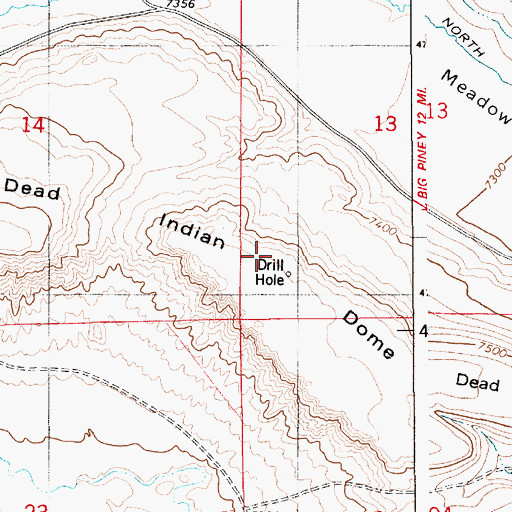 Topographic Map of Dead Indian Dome, WY