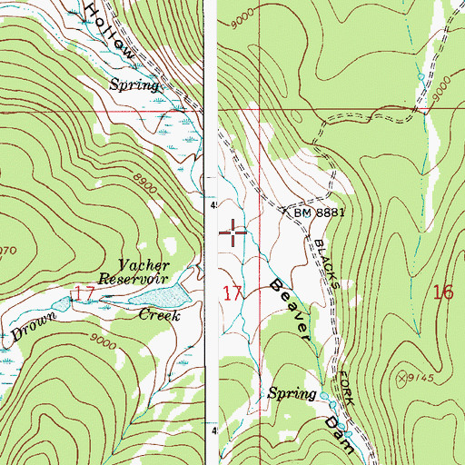Topographic Map of Drown Creek, WY