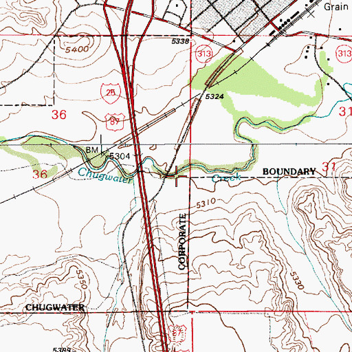 Topographic Map of Dry Creek, WY