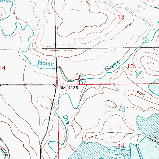 Topographic Map of Dry Creek, WY