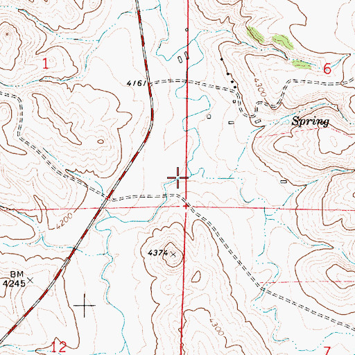 Topographic Map of Dry Fork Little Powder River, WY