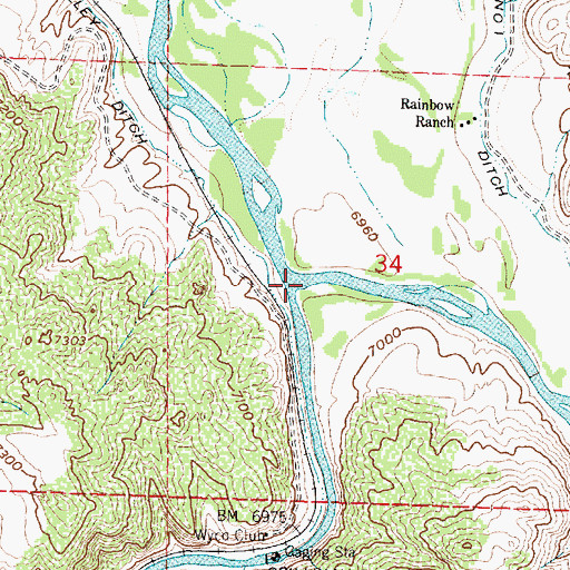 Topographic Map of Encampment River, WY