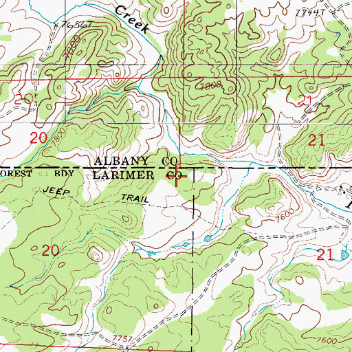 Topographic Map of Fish Creek, WY