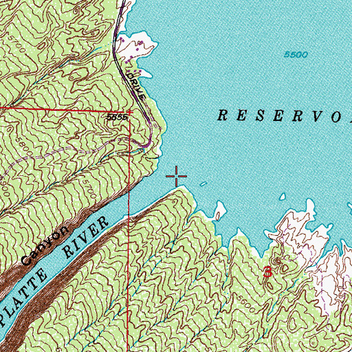 Topographic Map of Fremont Canyon, WY