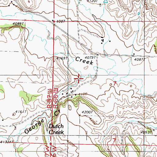 Topographic Map of George Creek, WY