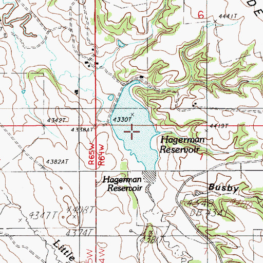 Topographic Map of Hagerman Reservoir, WY