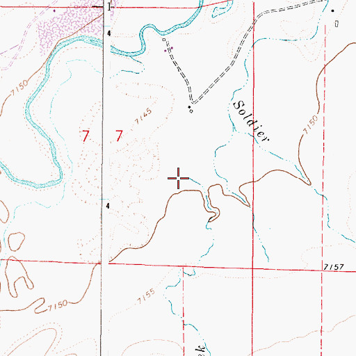 Topographic Map of Harney Creek, WY