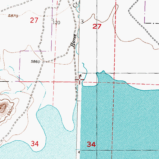 Topographic Map of Horse Creek, WY