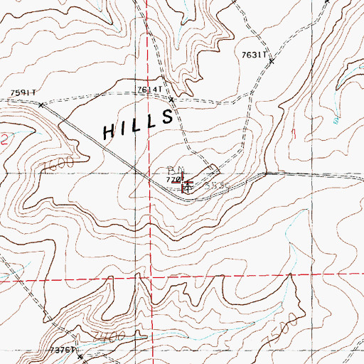 Topographic Map of Jack Morrow Hills, WY
