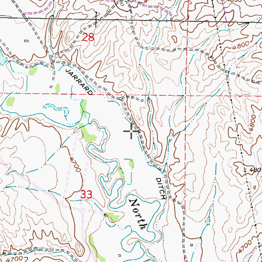 Topographic Map of Jarrard Ditch, WY