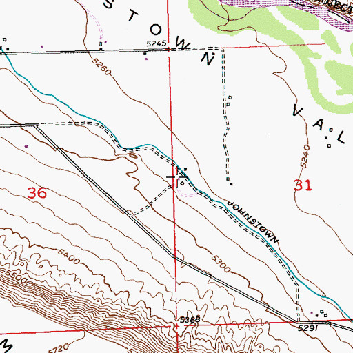 Topographic Map of Johnstown Ditch, WY