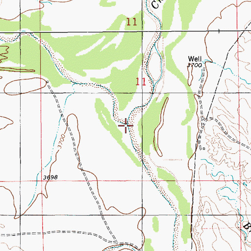 Topographic Map of Lance Creek, WY