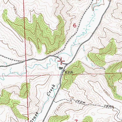 Topographic Map of Little Grass Creek, WY