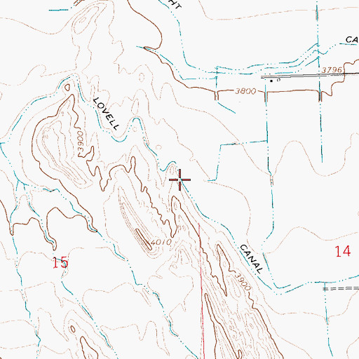 Topographic Map of Lovell Canal, WY