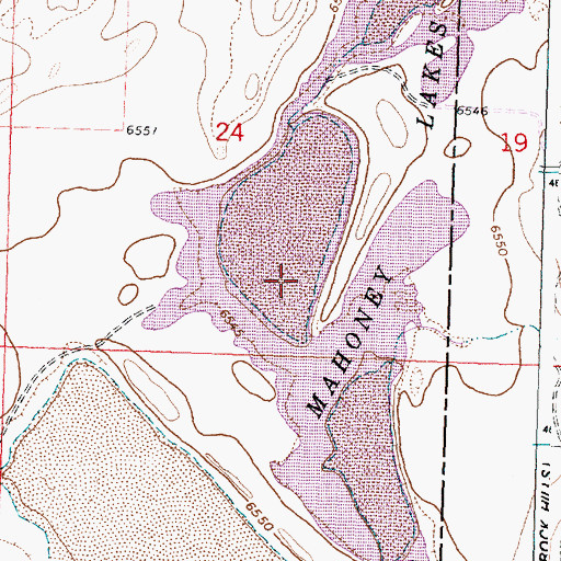 Topographic Map of Mahoney Lakes, WY