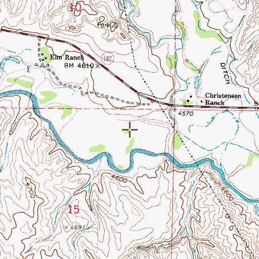 Topographic Map of Middle Fork Powder River, WY