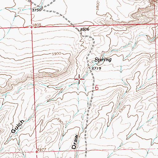 Topographic Map of Miners Gulch, WY
