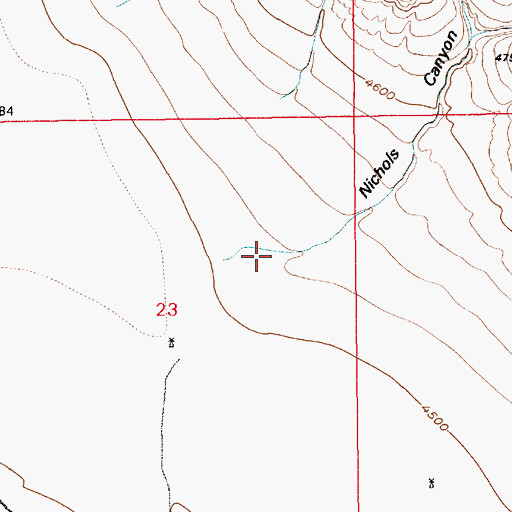 Topographic Map of Nichols Canyon, WY