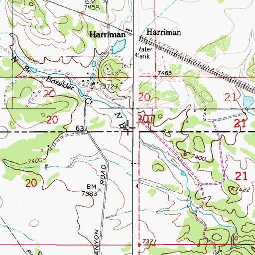 Topographic Map of North Branch Boxelder Creek, WY